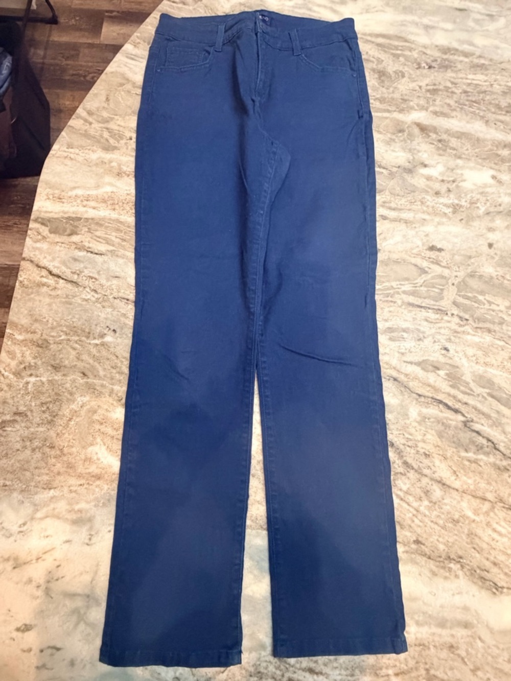 Bandolino Amy Pants Womens 8 Blue Straight Leg Stretch Classic Fit